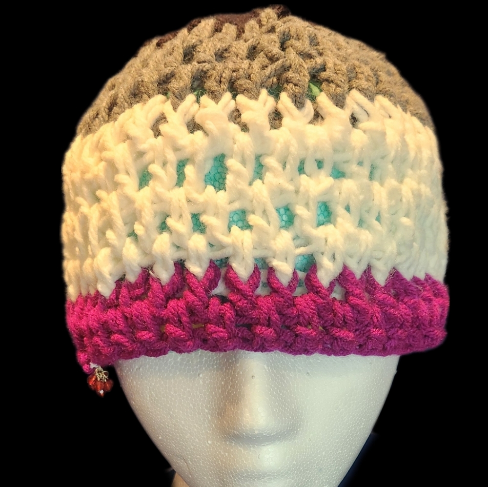 Ace adult unisex pride beanie with dangle beads